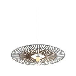 19107 PENDANT LIGHT BAMBOO METAL 1XE27 WHITE Zambelis Lights